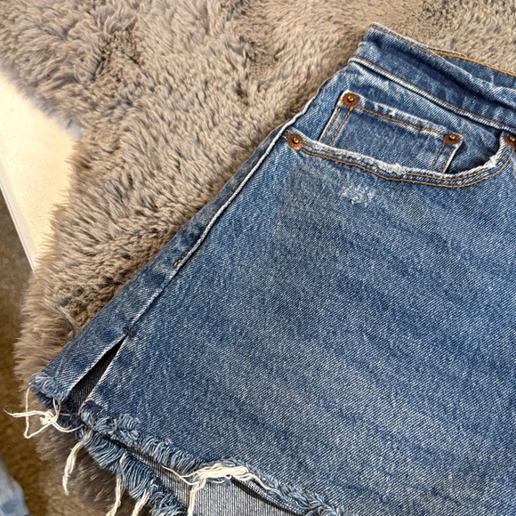 Abercrombie & Fitch Blue Frayed Jean Shorts - Picture 6 of 6